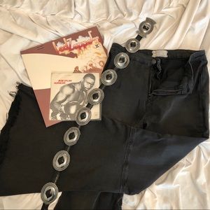 Washed Black Free People High Rise Float On Flares